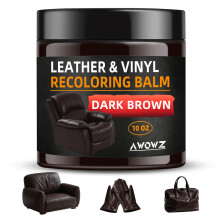 AWOWZ Leather Recoloring Balm - Scratch Repair & Color Restore Kit for Faded Leather, Couch & Car Seats - 10OZ Leather Restorer Balm for Furniture,