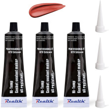 Realth Silicone Gasket Maker 3 Pack High Temperature RTV 3.53 Oz (100g) Ultra Red Oil Resistance Sealant High Strength Flange Sealing for Automotive