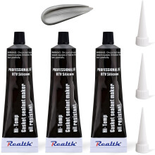 Realth Silicone Gasket Maker 3 Pack High Temperature RTV 3.53 Oz (100g) Ultra Grey Oil Resistance Sealant High Strength Flange Sealing for Automotive