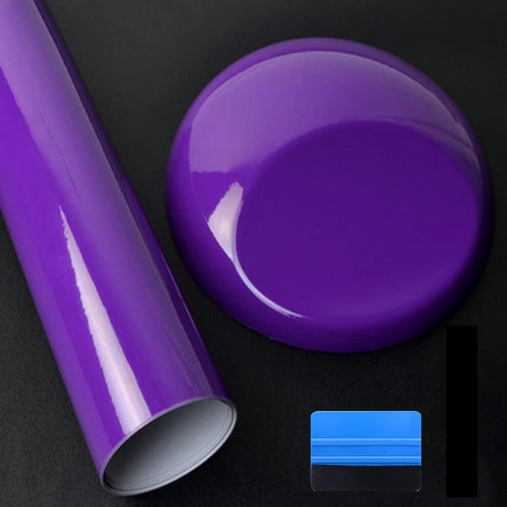 Newl High Gloss Vinyl Film Wrap Sticker Decal Diy Self Adhesive Air Release Bubble Outdoor Rated For Automotive Use (, 150Cm X 300Cm) Purple 5051224151295