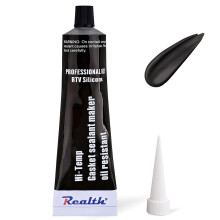Realth Silicone Gasket Maker | 1 Pack 3.53 Oz(100g) | Ultra Black RTV | High Temperature | Oil Resistance | High Strength Flange Sealing for
