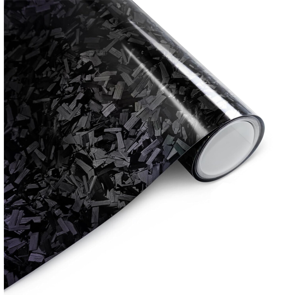 Arespark Forged Carbon Fiber Vinyl Wrap, High Gloss Car Wrap Vinyl Film With Bubble Free Air Release Technology Diy Auto Decoration Sticker 1Ft Black 5051226215995