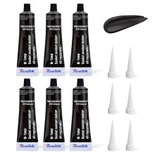 Realth Silicone Gasket Maker | 6 Pack 3.53 Oz(100g) | Ultra Black RTV | High Temperature | Oil Resistance | High Strength Flange Sealing for