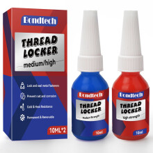 Thread Lock Blue and Red, Threadlocker Medium and High Strength, Gap Filling, Lock & Seal Nuts, Bolts, Fasteners and Metals, Stable and Anti-Rust
