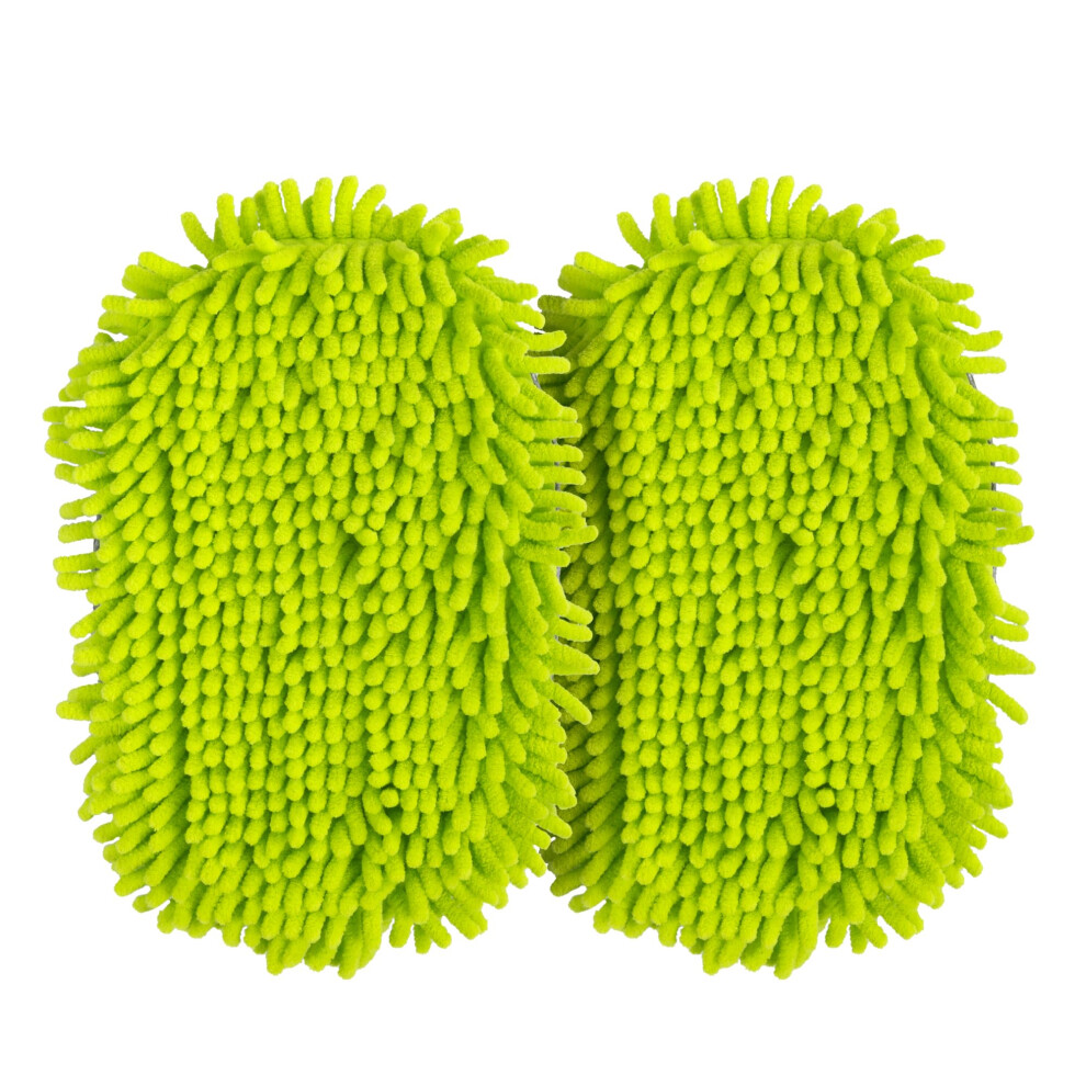 Bemece Chenille Mop Cloths For Car Wash Brush, Microfibre Cloths For Cleaning Truck Caravan Van, Scratch Free Strong Absorbent, -2 Pieces Green 5051224153923