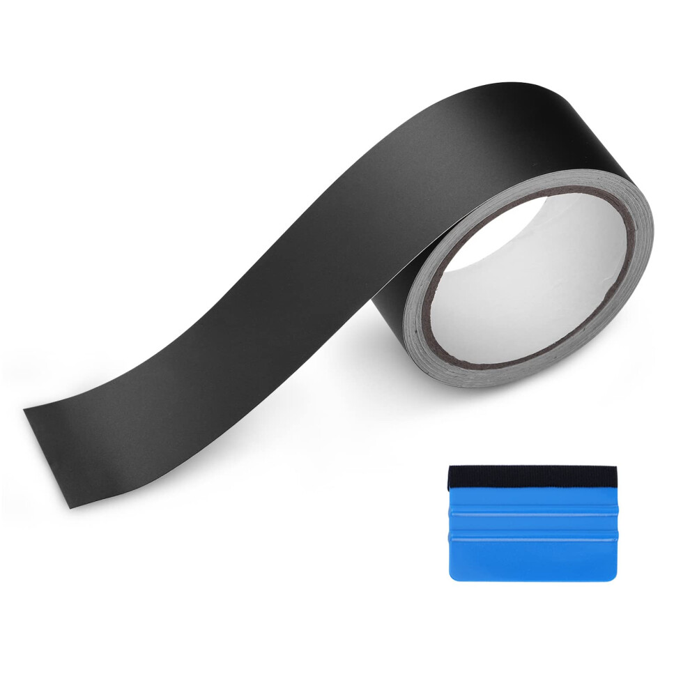 Newl Matte Vinyl Wrap Tape 5Cm X 900Cm Air-Release Adhesive Vinyl Wrap For Out Chrome Delete Window Trim Door Trim Door Sill Black 5051226212338