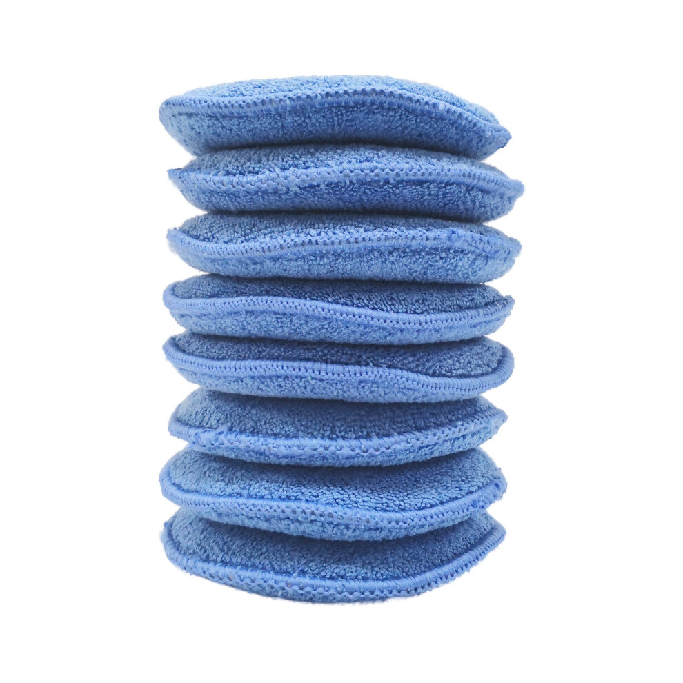 Polyte Microfibre Detailing Wax Applicator Pad 8 Pack, 13 Cm (Blue) Blue 5051226225307
