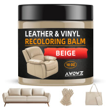 AWOWZ Leather Recoloring Balm - Scratch Repair & Color Restore Kit for Faded Leather, Couch & Car Seats - 10OZ Leather Restorer Balm for Furniture,
