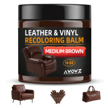 AWOWZ Leather Recoloring Balm - Scratch Repair & Color Restore Kit for Faded Leather, Couch & Car Seats - 10OZ Leather Restorer Balm for Furniture,