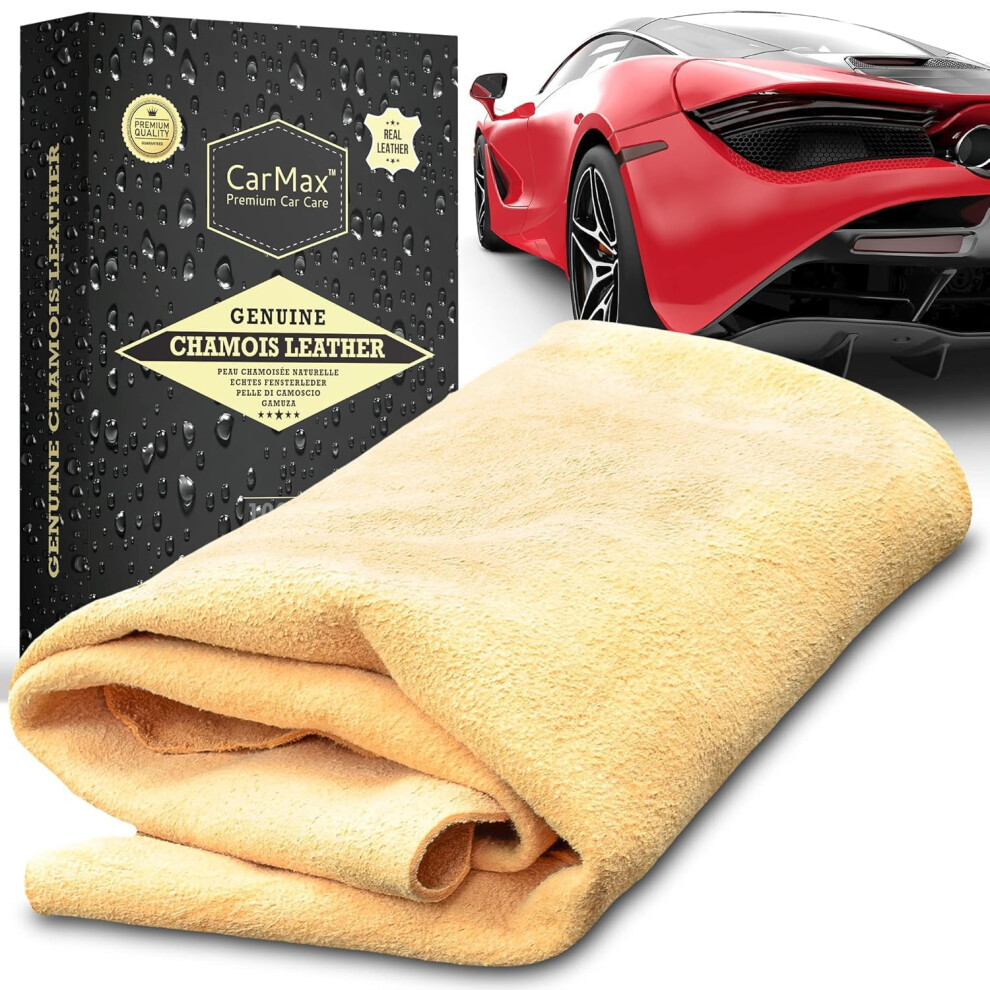 Carmax? English Premium Grade Extra Large Chamois Leather - The Ideal Shammy For Drying Off Large Cars And Suvs, Glass, Mirrors, Inside And Out, Super 5051224158089