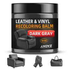 AWOWZ Leather Recoloring Balm - Scratch Repair & Color Restore Kit for Faded Leather, Couch & Car Seats - 10OZ Leather Restorer Balm for Furniture,