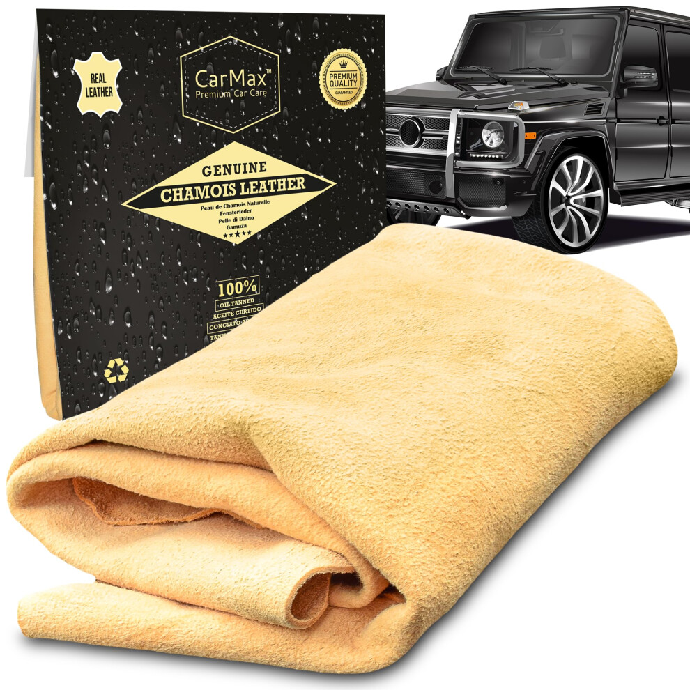 Carmax? English Premium Grade Professional Natural Chamois Leather - Our Biggest And Best Shammy, Super Soft And Highly Absorbent, Made In The Uk 5051224158102