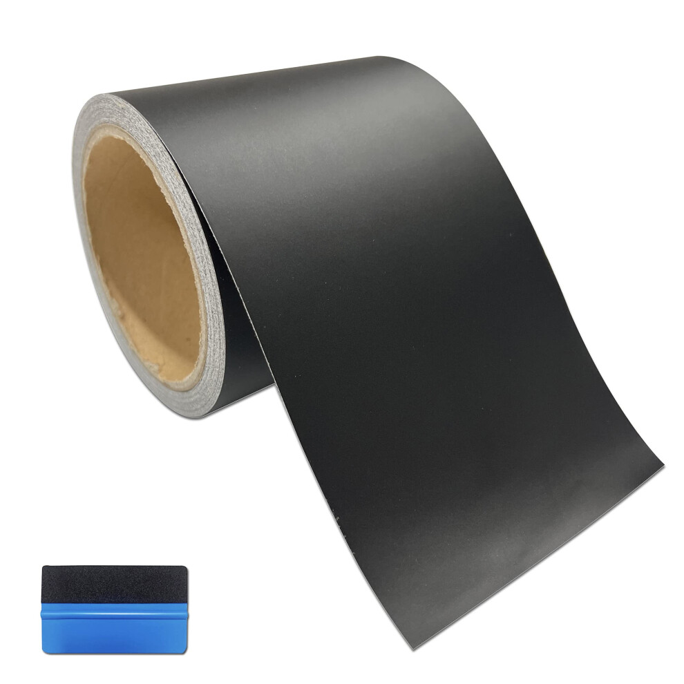 Newl Matte Vinyl Wrap Tape 10Cm X 900Cm Air-Release Adhesive Vinyl Wrap For Cars Anti-Scratch Car Door Sill Protector Car Sill Protectors Strips Black 5051224154128