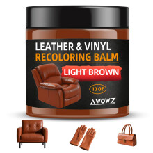 AWOWZ Leather Recoloring Balm - Scratch Repair & Color Restore Kit for Faded Leather, Couch & Car Seats - 10OZ Leather Restorer Balm for Furniture,
