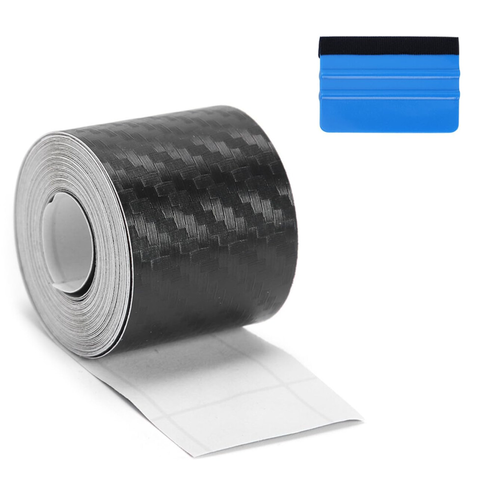 Newl 3D Carbon Fiber Vinyl Wrap Tape 2.5Cm X 900Cm Air-Release Adhesive Vinyl Wrap For Cars Anti-Scratch Car Door Sill Protector Car Sill Black 5051226212253