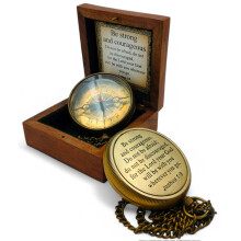 Antique Brass Compass Baptism Gifts for Boys, Confirmation Gifts, First Holy Communion Gifts for Boys, First Reconciliation Gifts, Religious Gifts for