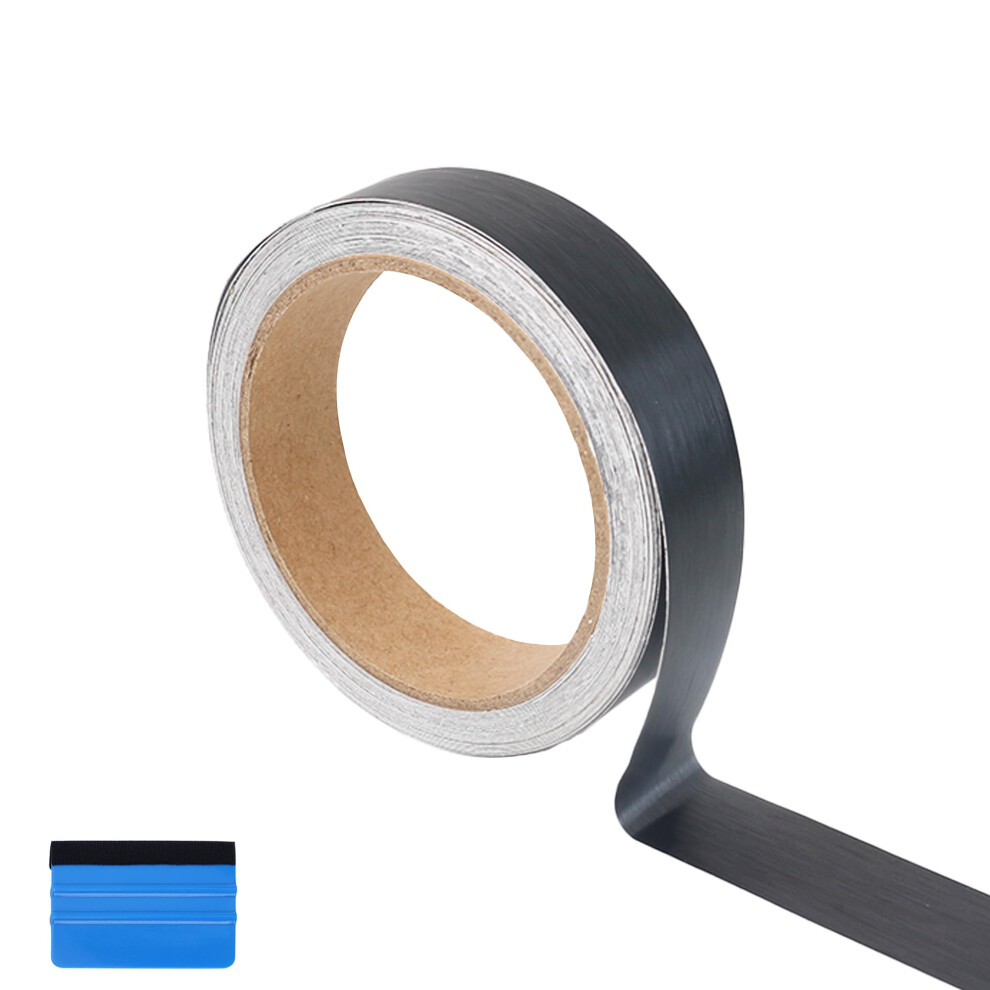 Newl Satin Metallic Brushed Vinyl Wrap Tape 2.5Cm X 900Cm Air-Release Adhesive Vinyl Wrap For Cars Anti-Scratch Car Door Sill Protector Car Sill Black 5051224154098