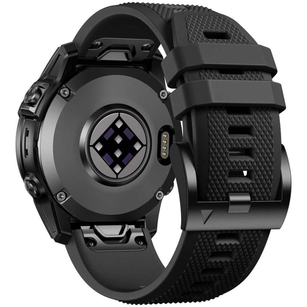 Laffav Compatible With Garmin Fenix 7 Strap/Fenix 7 Pro/Fenix 8 47Mm/Fenix 6/Fenix 6 Pro Straps, 22Mm Quickfit Silicone Sport Band For Garmin Epix Gen 5051224162123