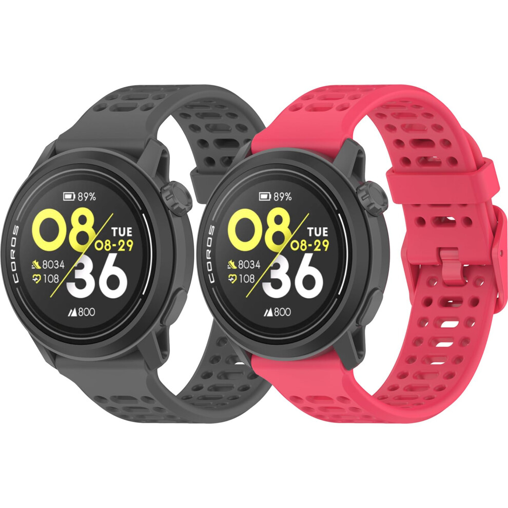 Harikiri 20Mm Silicone Straps Compatible With Coros Pace 2/Coros Apex 2/Coros Apex 42Mm For Men And Women 5051224162659