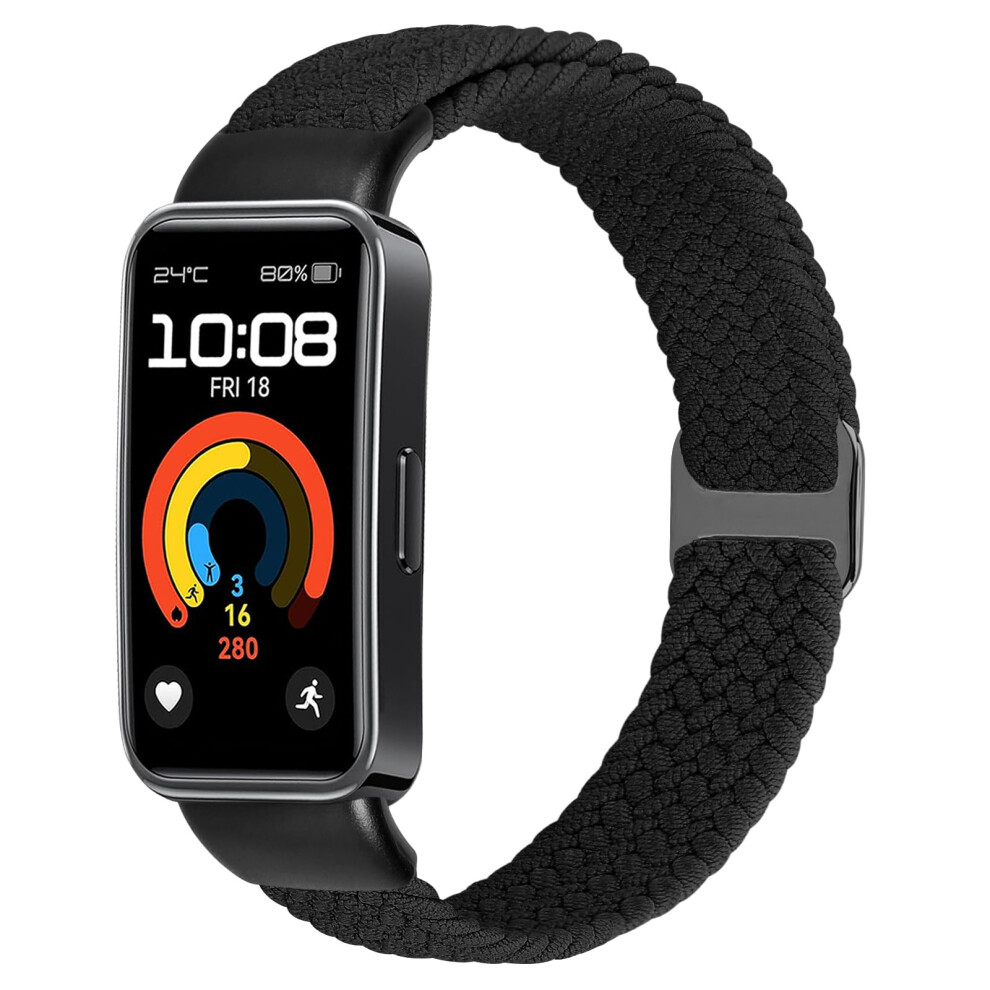 Kibdsng Braided Watch Strap Compatible With Huawei Band 10/Huawei Band 9/Huawei Band 8, Elastic Adjustable Nylon Replacement Strap For Huawei Band 5051224162468