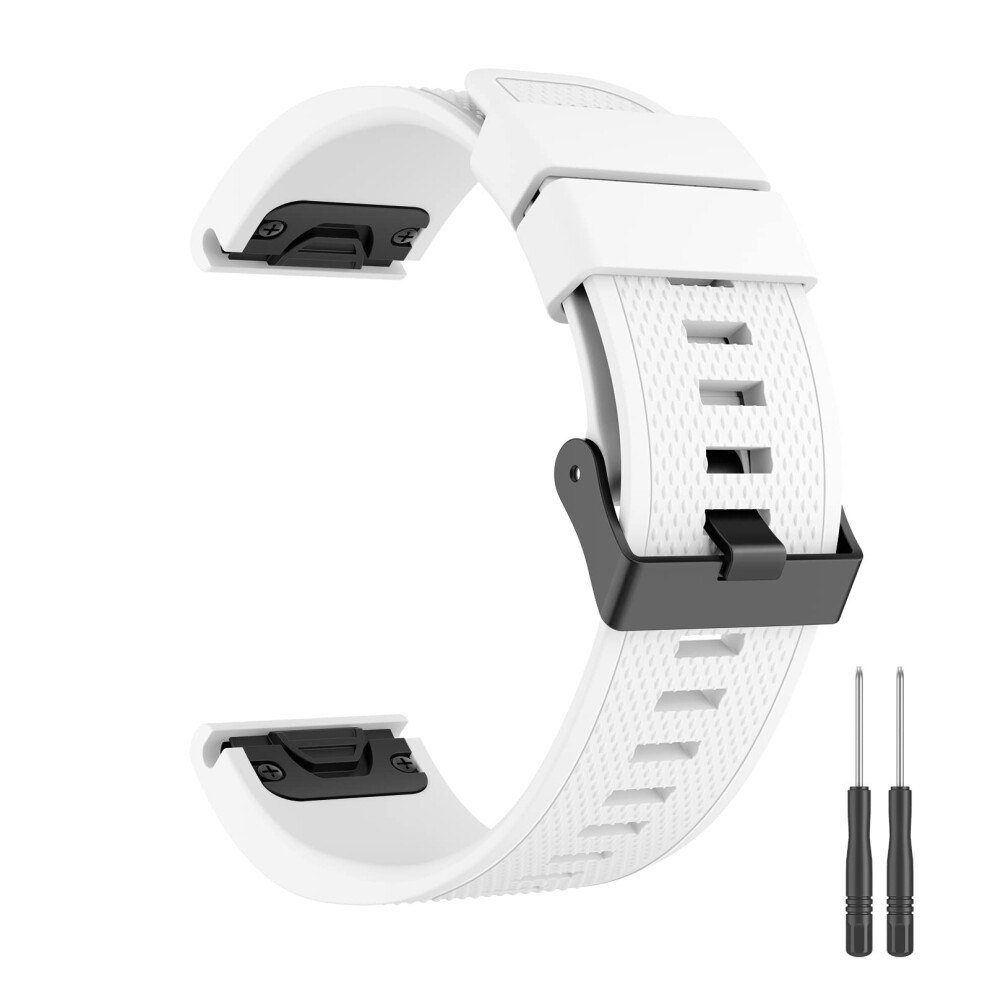 Zoye Quickfit 22Mm Silicone Strap For Garmin Fenix 7/6/5 Series, Forerunner 945/935, Approach S60/S62, Quatix 5/6 (, 22Mm) White 5051224157006