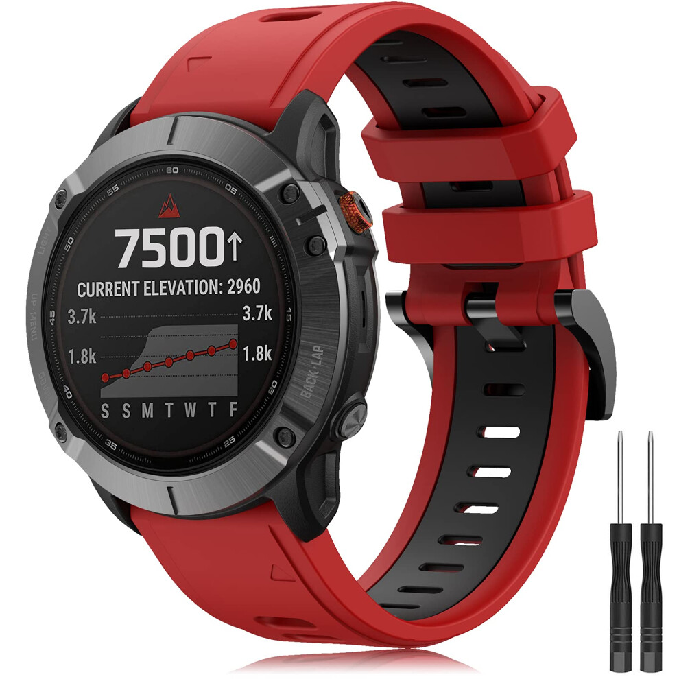 Yaspark 22Mm Silicone Bands For Fenix 5, 5 Plus, 6, 6 Pro, 7, 7 Solar, Forerunner 935, 945, Instinct, 745, Approach S60, S62, Quatix 5, 6 5051224169757