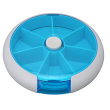 Rotating Weekly Pill Organizer Travel Round 7 Day Medicine Case Supplements for Vitamins Fish Oil