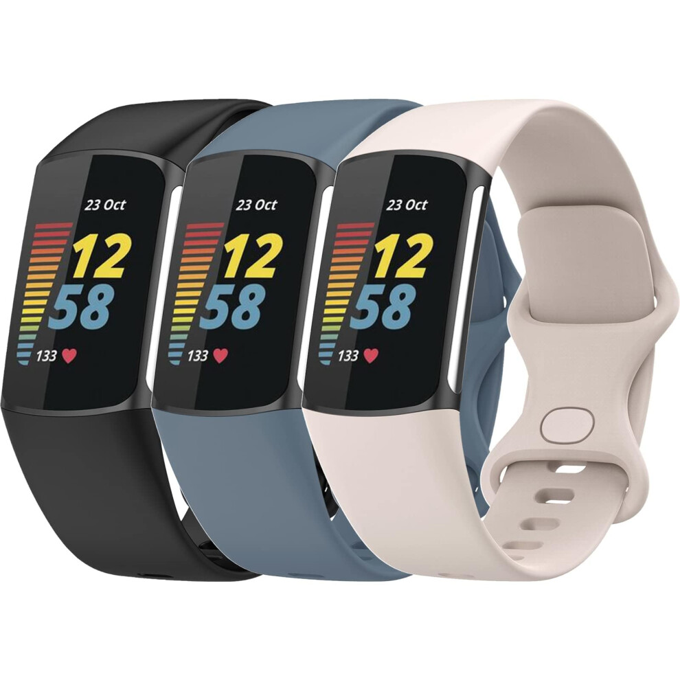 Topperfekt Straps Compatible With Fitbit Charge 5 Strap, Adjustable Soft Silicone Sport Replacement Watch Band Wristbands Bracelet For Charge 5 5051224167548