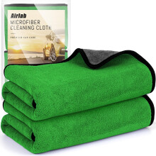 Airlab 2X Extra Large Thick Microfibre Car Drying Towel 90x60cm, Dual - Sided Car Care Microfibre Cloths, Ultra Absorbent Super Soft Lint Free Wash