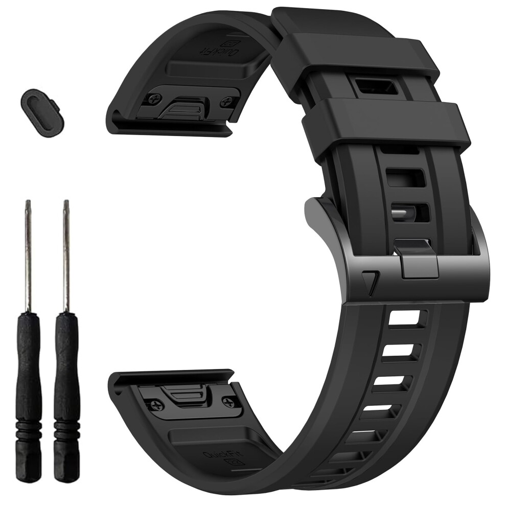 Ezmvzku 22Mm Quickfit Silicone Strap For Garmin Fenix 8 Amoled 47Mm/7/7 Pro/6/6 Pro/5/5 Plus,Sport Watch Band For Fenix E/Forerunner 965 955 945/Epix 5051224196067