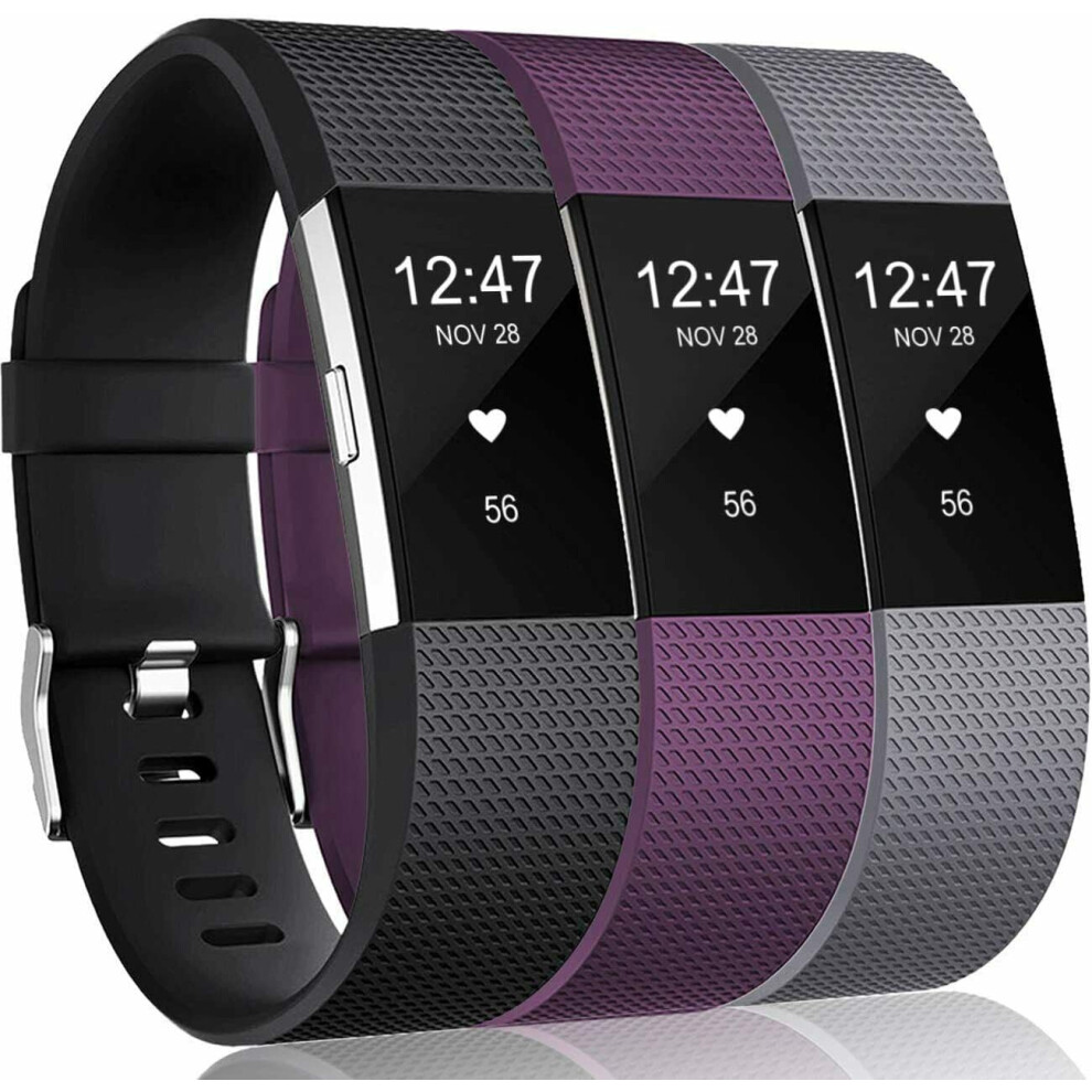 Panda Bobo Compatible With Fitbit Charge 2 Strap Replacement Band Classic Wristband 3 Pack (Small, Pack B - 3 Straps) 5051224163427