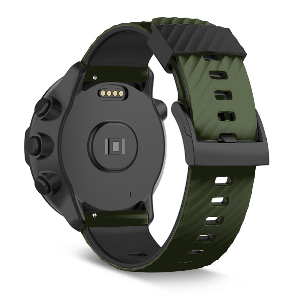 Seaficco 24Mm Silicone Watch Strap Compatible For Suunto 7 /Suunto 9 /Suunto 9 Baro/Suunto Spartan Sport/Suunto Spartan Sport Wrist Hr/Suunto D5 5051224170456