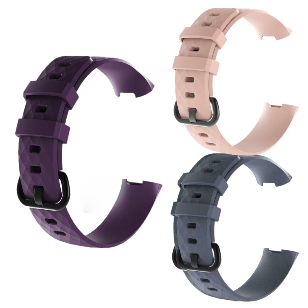 Panda Bobo Strap Compatible For Fitbit Charge 3/Fitbit Charge 4, Adjustable Classic Replacement Silicon Wristband (Small, Pack C - 3 Straps) 5051224166602