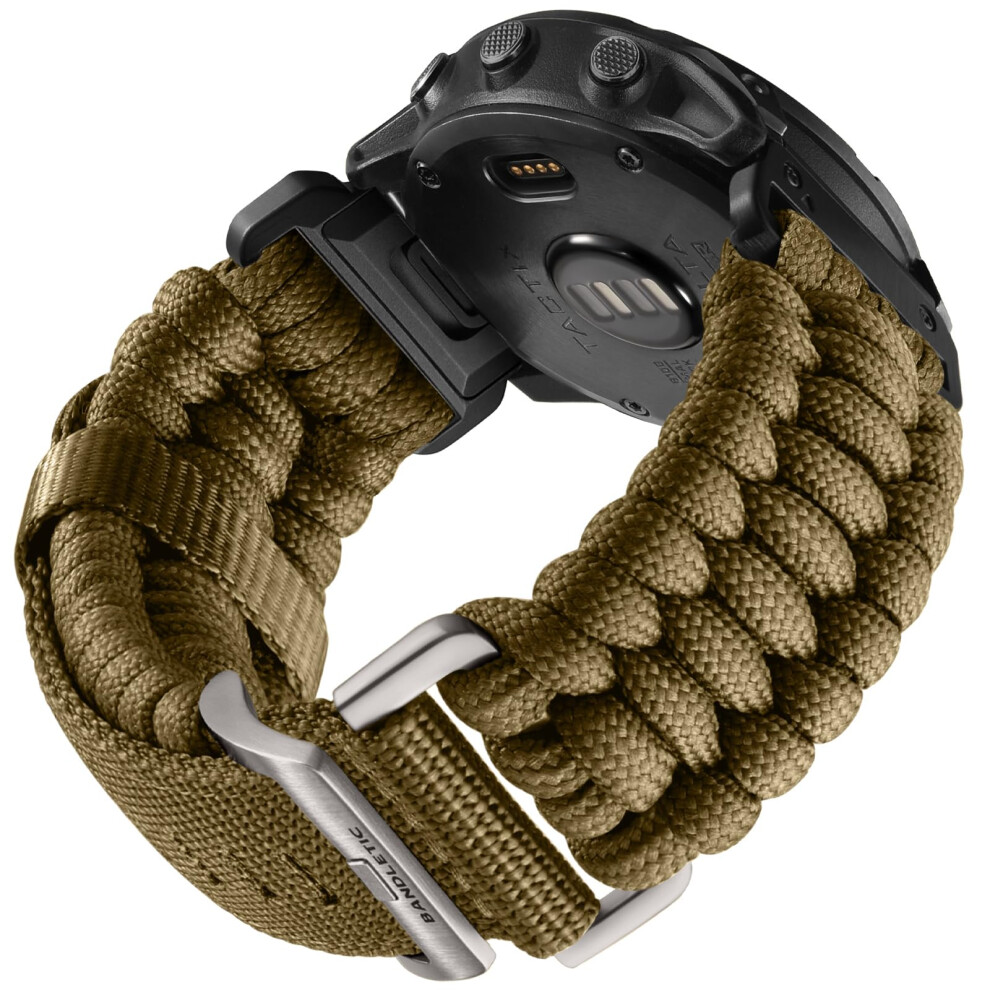 Bandletic 26Mm Strap Compatible With Garmin Fenix 6X Pro/Fenix 6X/7X/7X Pro/8 51Mm, Nylon Paracord Quickfit Sport Strap For Fenix 5X/Plus/Fenix 5051224166619