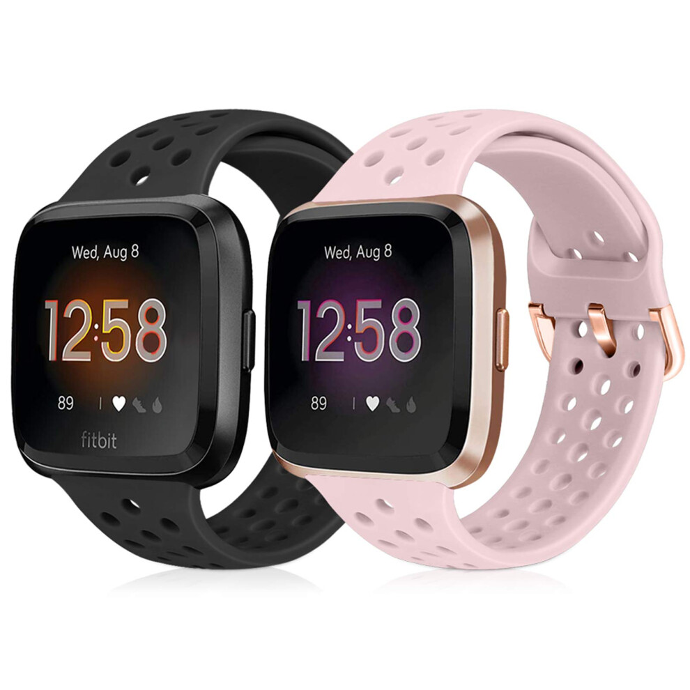 Runostrich Sport Strap Compatible With Fitbit Versa 2/Fitbit Versa/Versa Lite/Se, Soft Silicone Band Replacement Breathable Wristband Accessories For 5051224175529