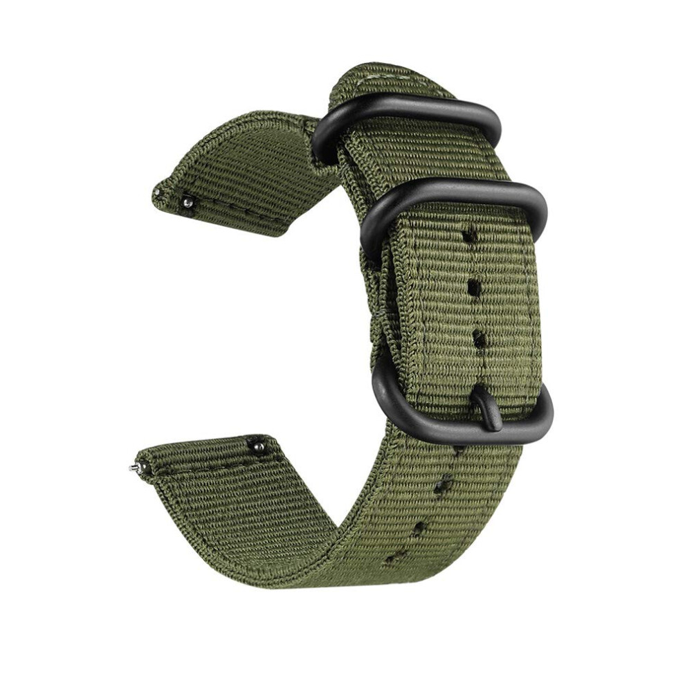 Cnymany 20Mm Universal Ballistic Watch Band, Nylon Canvas Woven Loop Replacement Strap Wristband Buckle Fastener Adjustable Closure For Smart-Watch 5051224171347