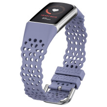 TOYOUTHS Lace Silicone Compatible with Fitbit Charge 5 Strap/Charge 6 Strap, Women Slim Cute Hollow-Out Sport Replacement Strap, Breathable Waterproof