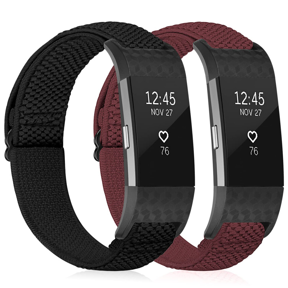 Tumpcez Elastic Strap Only Compatible With Fitbit Charge 2 Strap?Adjustable Stretchy Nylon Sports Replacement Band For Men Women 5051224173617