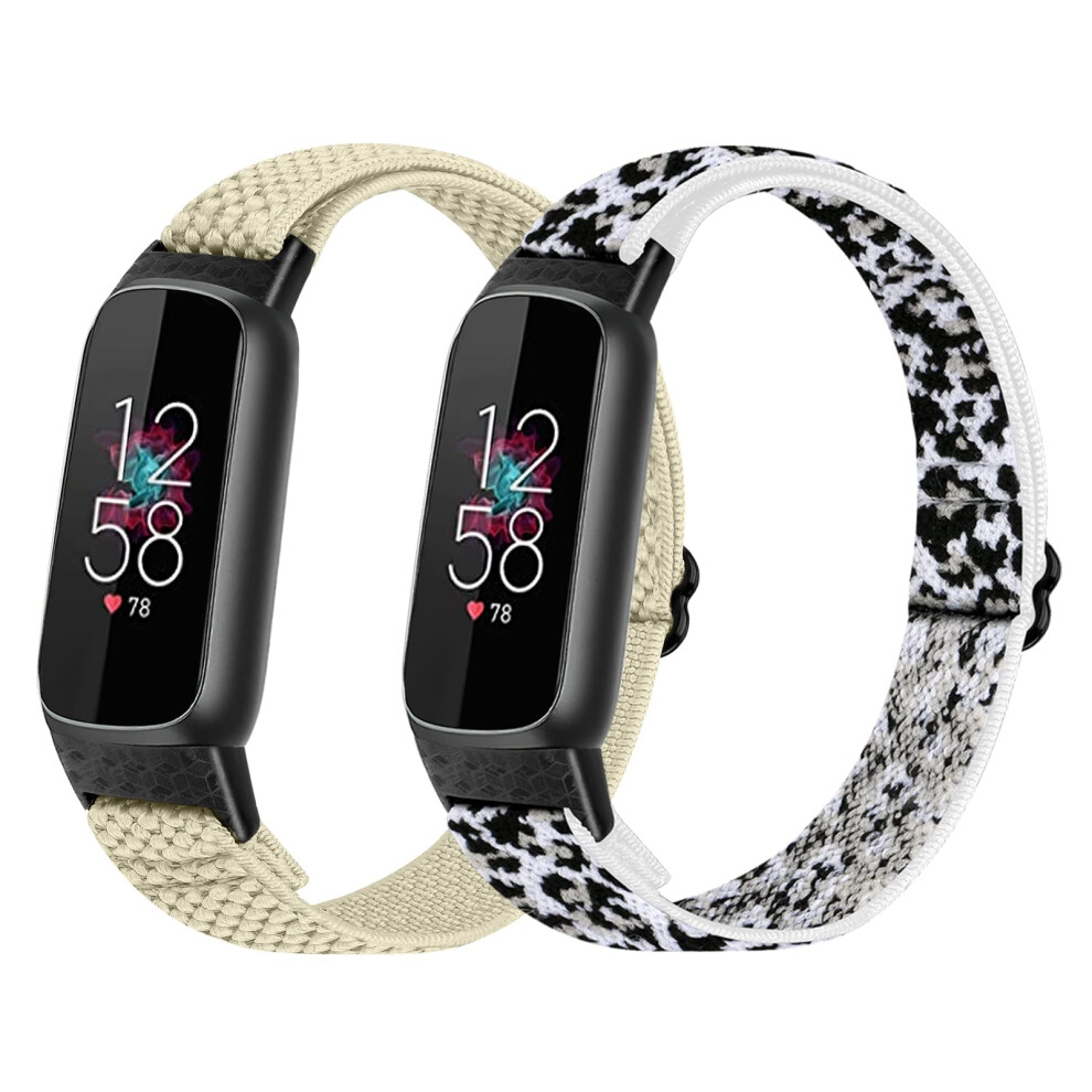 Tumpcez Elastic Nylon Strap Only Compatible With Fitbit Luxe Strap For Women Men,Adjustable Stretchy Soft Sport Band Replacement Wristband 5051224175857