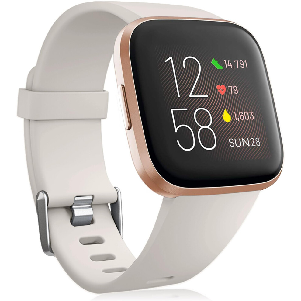 Oielai Silicone Sport Classic Replacement Straps For Fitbit Versa 2/Versa Lite, Starlight 5051224171156