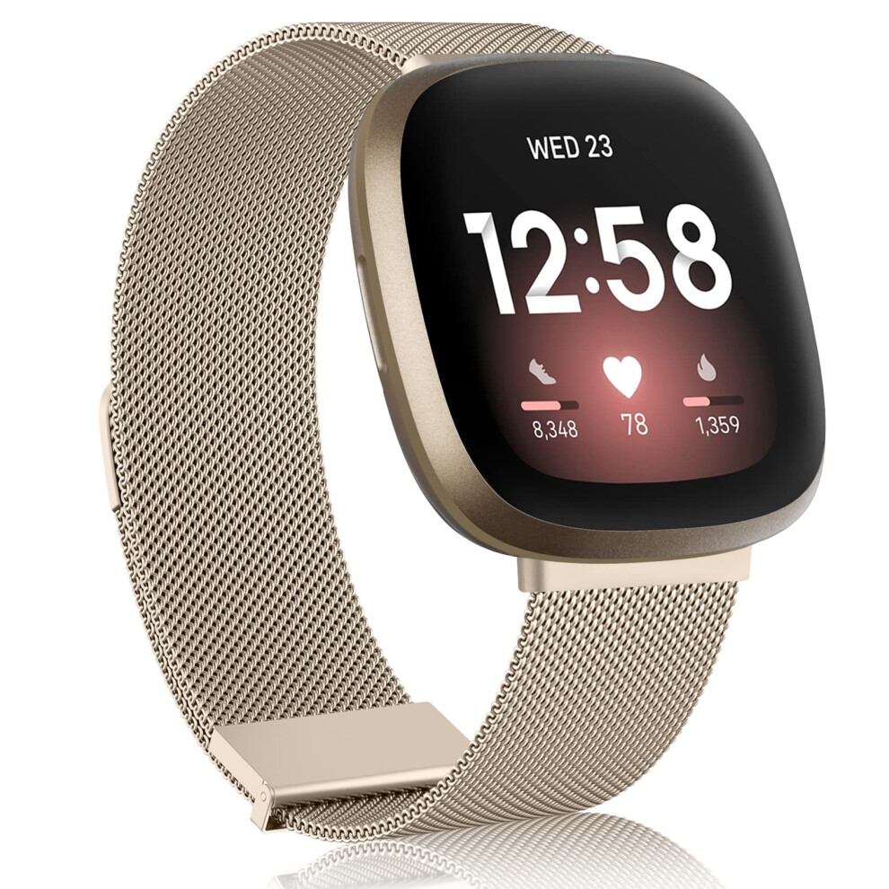 Meliya Metal Strap For Fitbit Versa 3 / Versa 4 / Sense 2 / Sense For Women Men, Magnetic Replacement Band For Fitbit Versa 3/Versa 4/Fitbit Sense 5051224172054