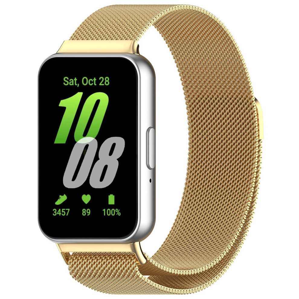 Photos - Watch Strap Panda Bobo Stainless Steel Mesh Band for Samsung Galaxy Fit 3, Adjustable Replacement Strap Gold PBSGF3MMS(Gold)