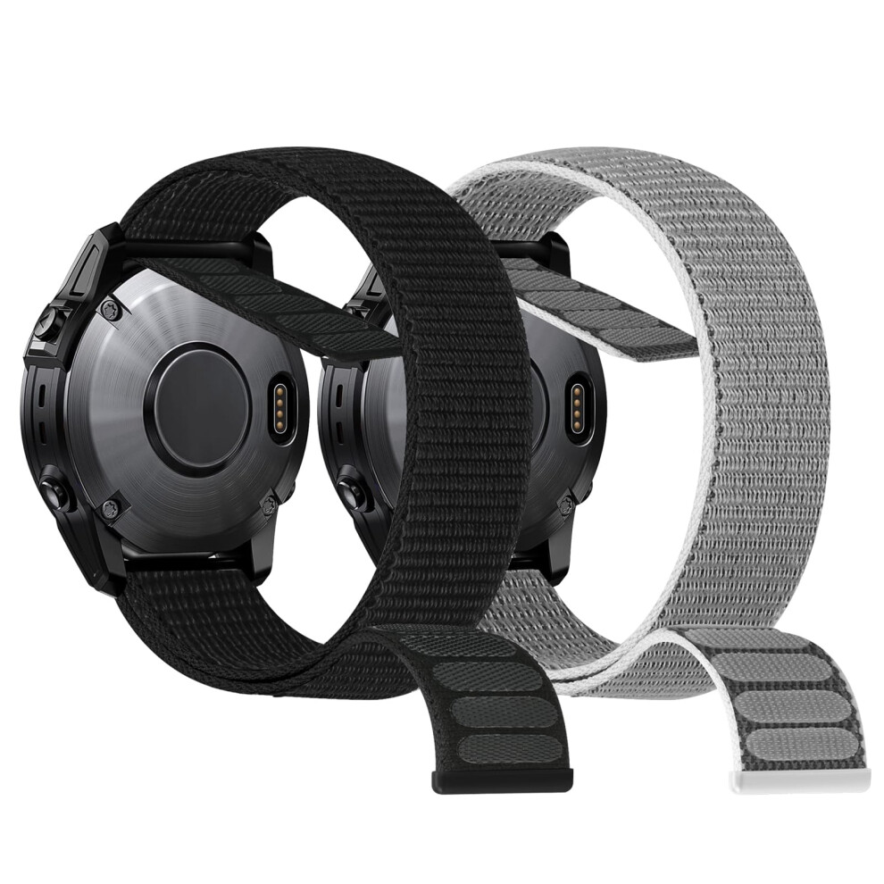 22Mm Watch Strap Compatible With Garmin Tactix 8/Fenix 8 47Mm/Fenix E 47Mm/Fenix 7/6/5, Quickfit Nylon Hook Loop Quick Dry Strap For Garmin Quatix 8 5051224174409