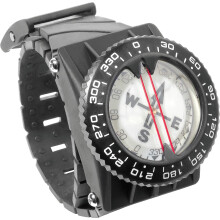 Cressi Diving Compass with Wrist Strap and BCD Mount, Professional Oil-Filled Marine Compass with Luminous Dial, Side Window and Polycarbonate Housing