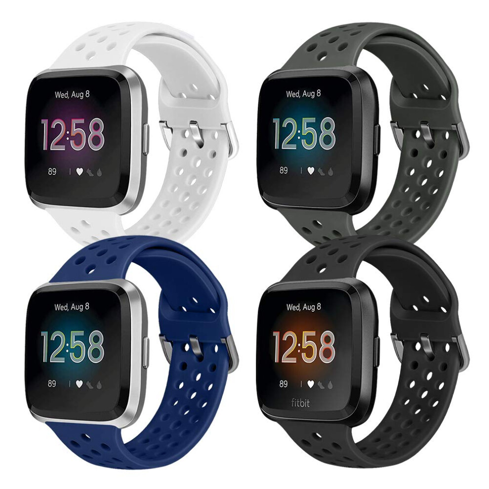 Runostrich Sport Strap Compatible With Fitbit Versa/Versa 2/Versa Lite/Se, Soft Silicone Band Replacement Breathable Wristband For Smart Watch For 5051224179985
