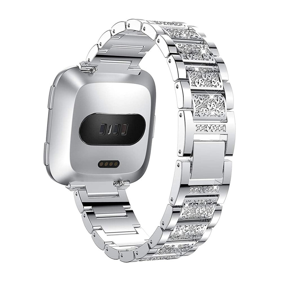 Aisports Compatible For Fitbit Versa 3/Sense Strap For Women, Crystal Bling Glitter Diamond Rhinestone Jewelry Metal Bracelet Wristband Replacement 5051224178834