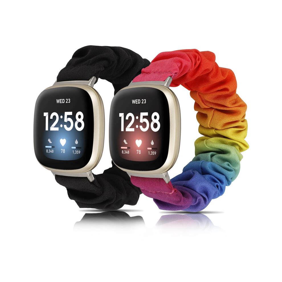 Wearlizer Compatible With Versa 3 Straps/Versa 4 Strap For Women, Scrunchie Bands Stretchy Bracelets Elastic Breathable Wristbands Replacement Strap 5051224180141