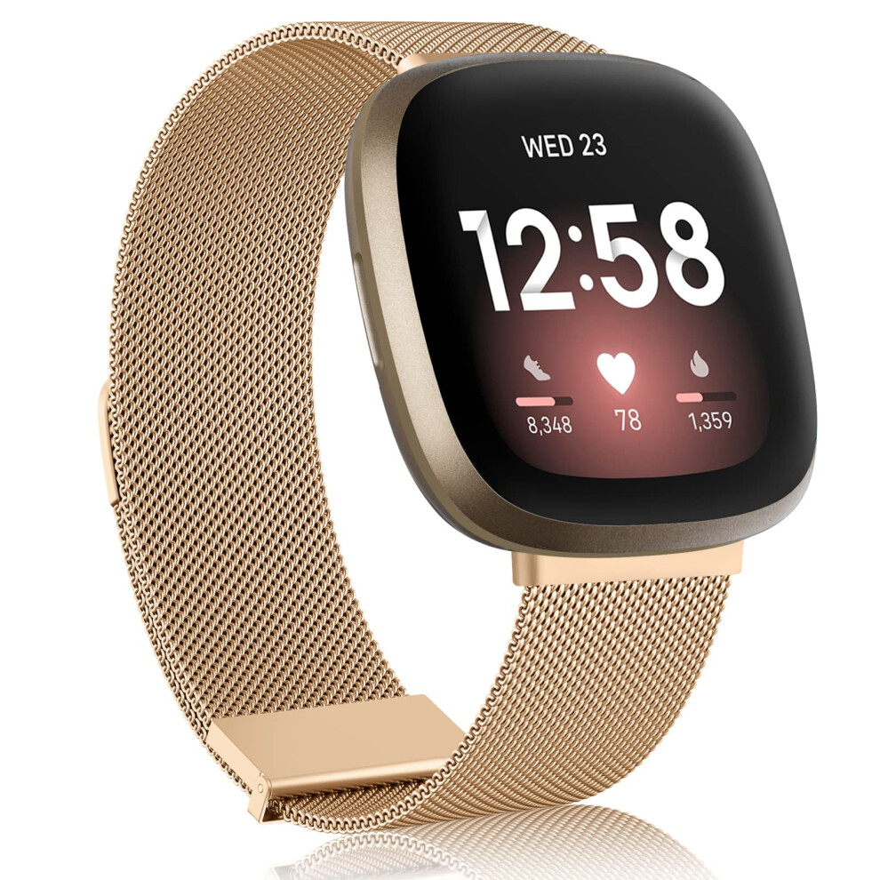 Meliya Metal Strap For Fitbit Versa 3 / Versa 4 / Sense 2 / Sense For Women Men, Magnetic Replacement Band For Fitbit Versa 3/Versa 4/Fitbit Sense 5051224180134