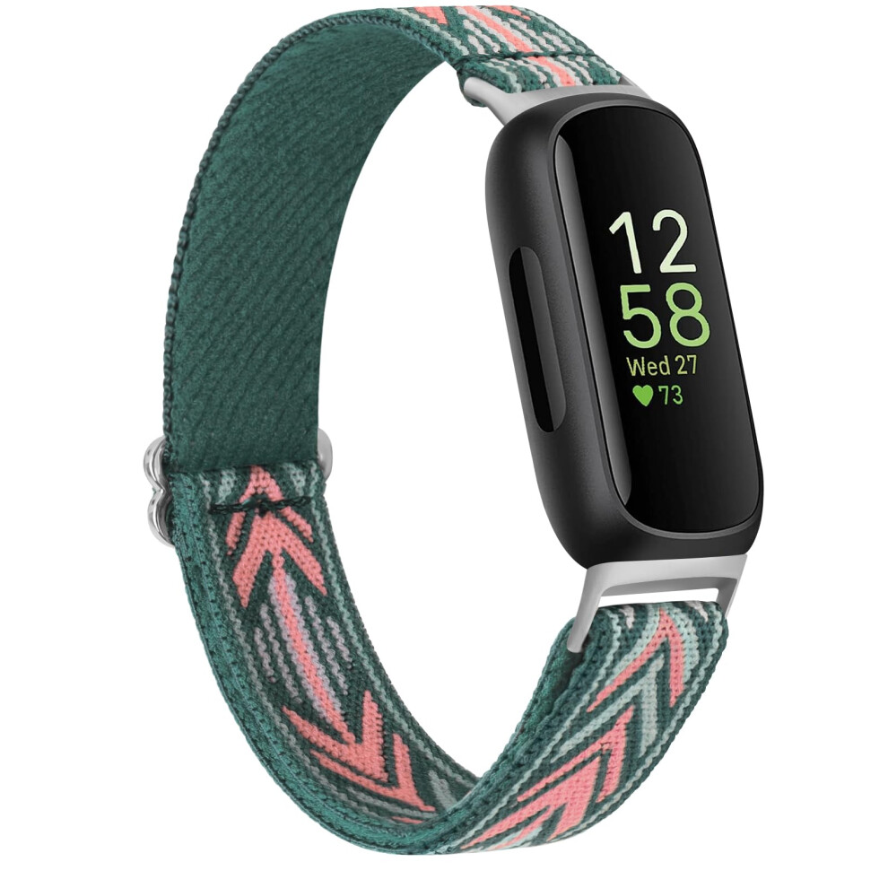 Wanme Elastic Nylon Straps Compatible With Fitbit Inspire 3 Strap For Women Men, Soft Adjustable Stretchy Sport Bands Replacement Wristband For Fitbit 5051224177929