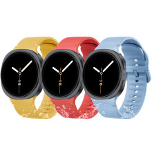 ZXgomg 3 Pack Strap Compatible for Samsung Galaxy Watch 8/8 Classic band,No Gap One Click Soft Silicone Replacement Strap for Galaxy Watch 8 40 44mm/8